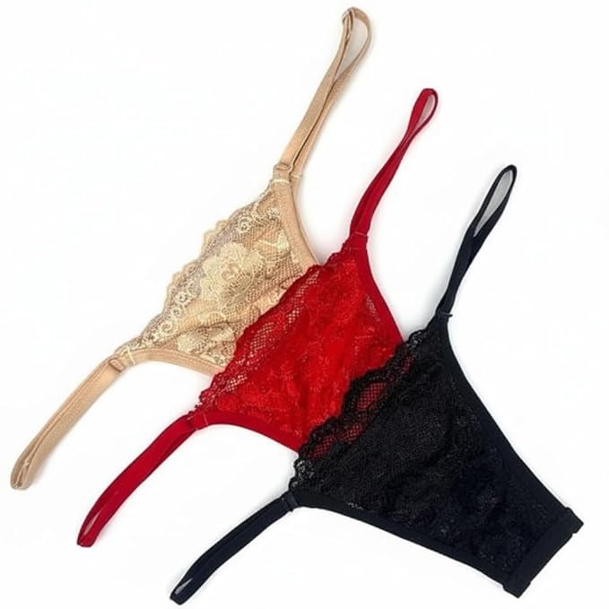 Women's No-Show Thong Panties 3 Pack Seamless Invisible Underwear