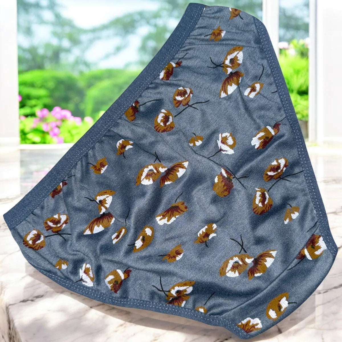 Women Printed Cotton Blend Panty-Pack of 3(Green, Grey, Pink)