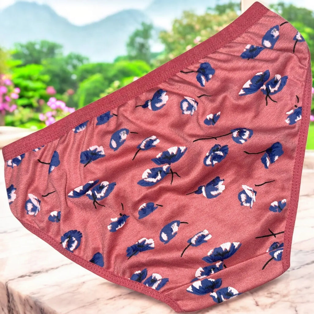 Women Printed Cotton Blend Panty-Pack of 3(Green, Grey, Pink)