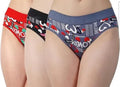 Women's Love Print Cotton Blend Panty- Pack of 3(Black,Red, grey) Soft, Stylish, Comfortable for daily wear
