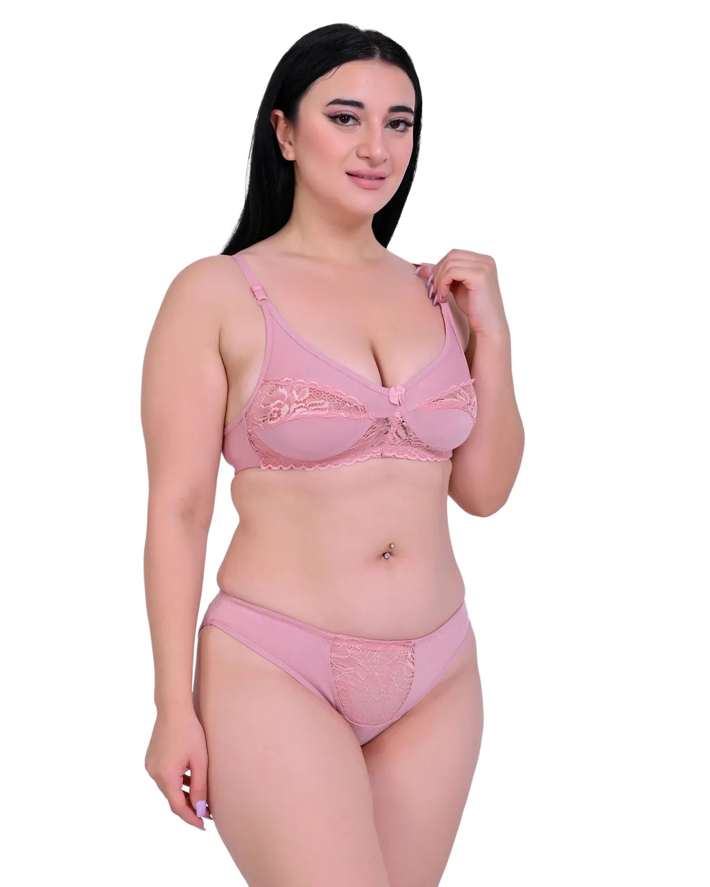 Premium Solid Non Padded Bra & Panty Lingerie Set For Women Pack of 3