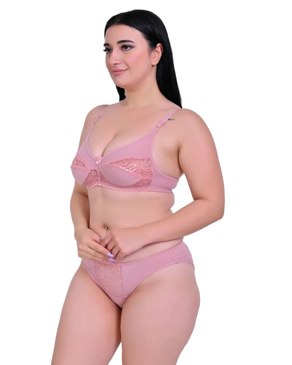 Premium Solid Non Padded Bra & Panty Lingerie Set For Women Pack of 3