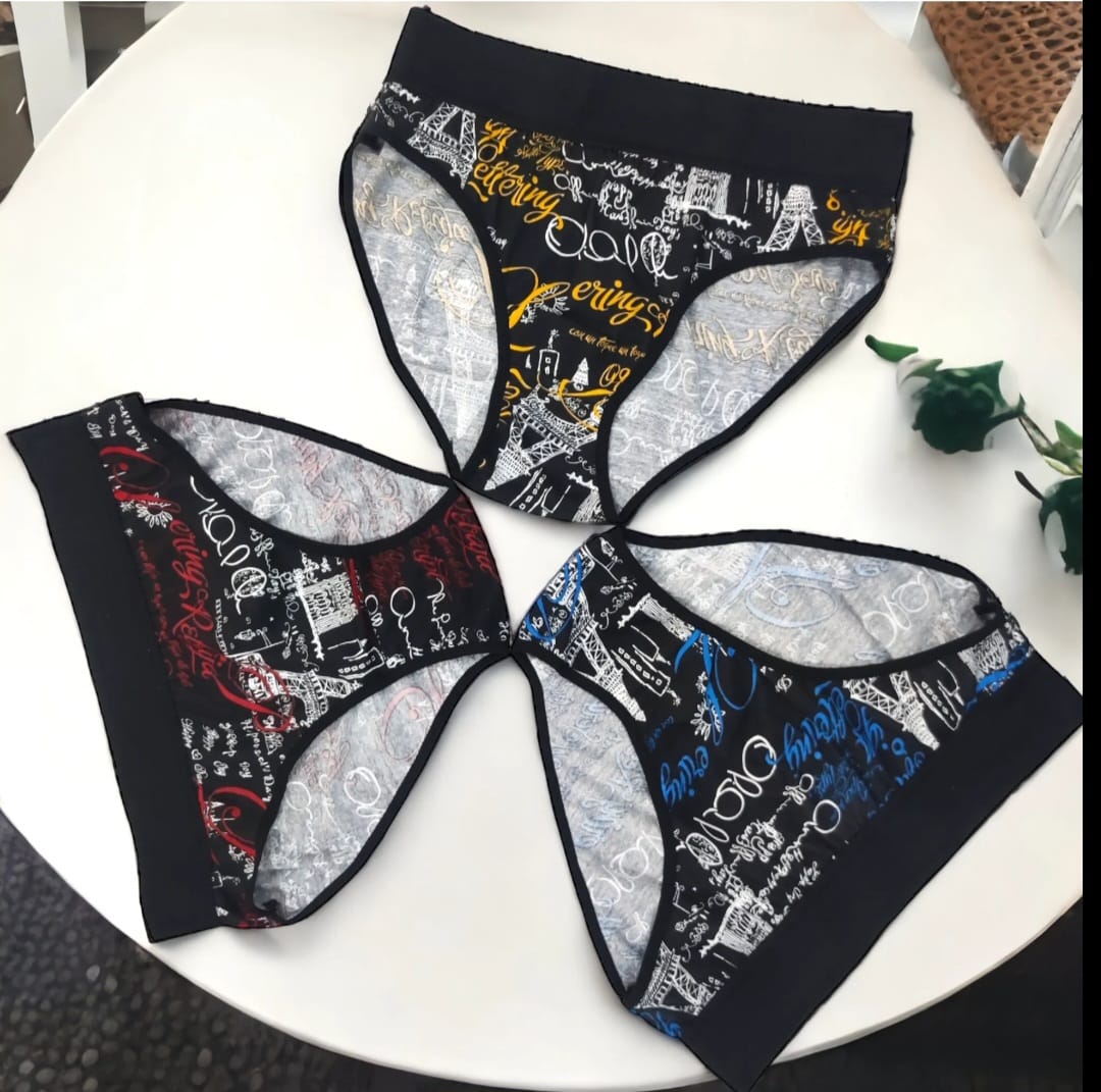 Comfortable Cotton Blend Hipster Panties for Women 3 Pack Set