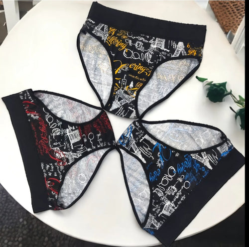 Comfortable Cotton Blend Hipster Panties for Women 3 Pack Set