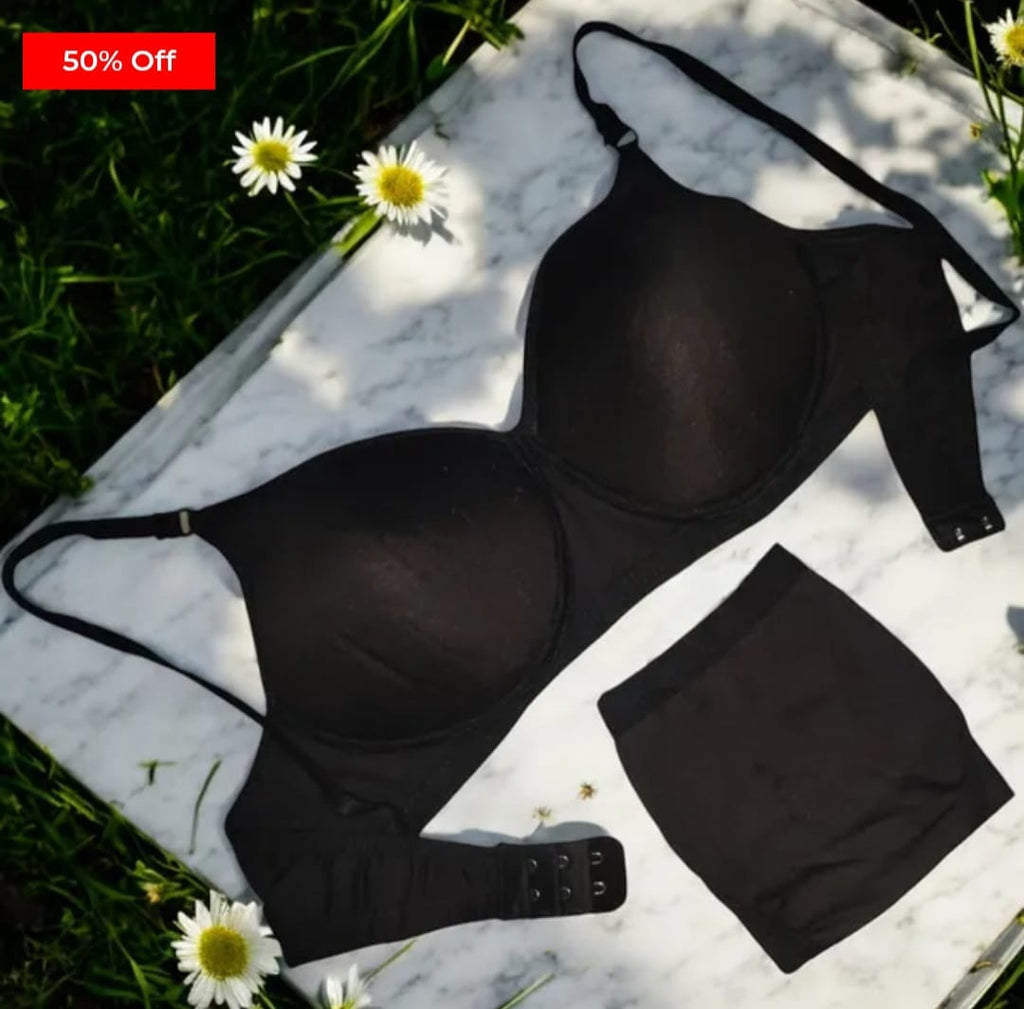 Padded Bra and Panty Set Pack of 3 Solid Color Matching Lingerie Combo for Women