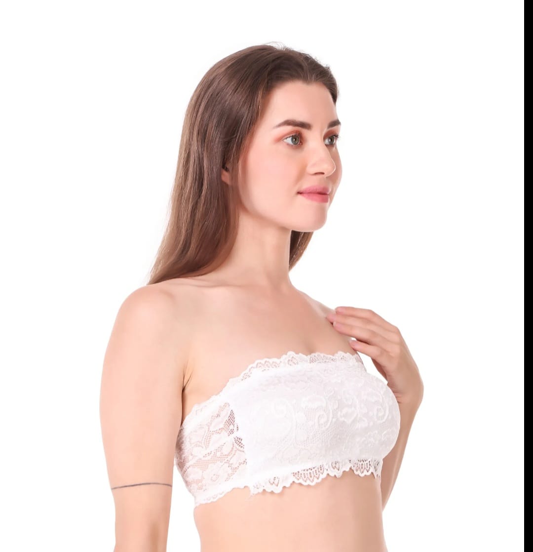 Full Coverage Padded Lace Bralette Pack of 3 Wireless Bra in Classic Solid Shades