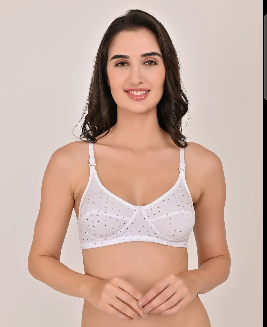 Non Padded Bra Pack of 6 Printed Everyday Bras in Skin, Pink & White Colors for Women